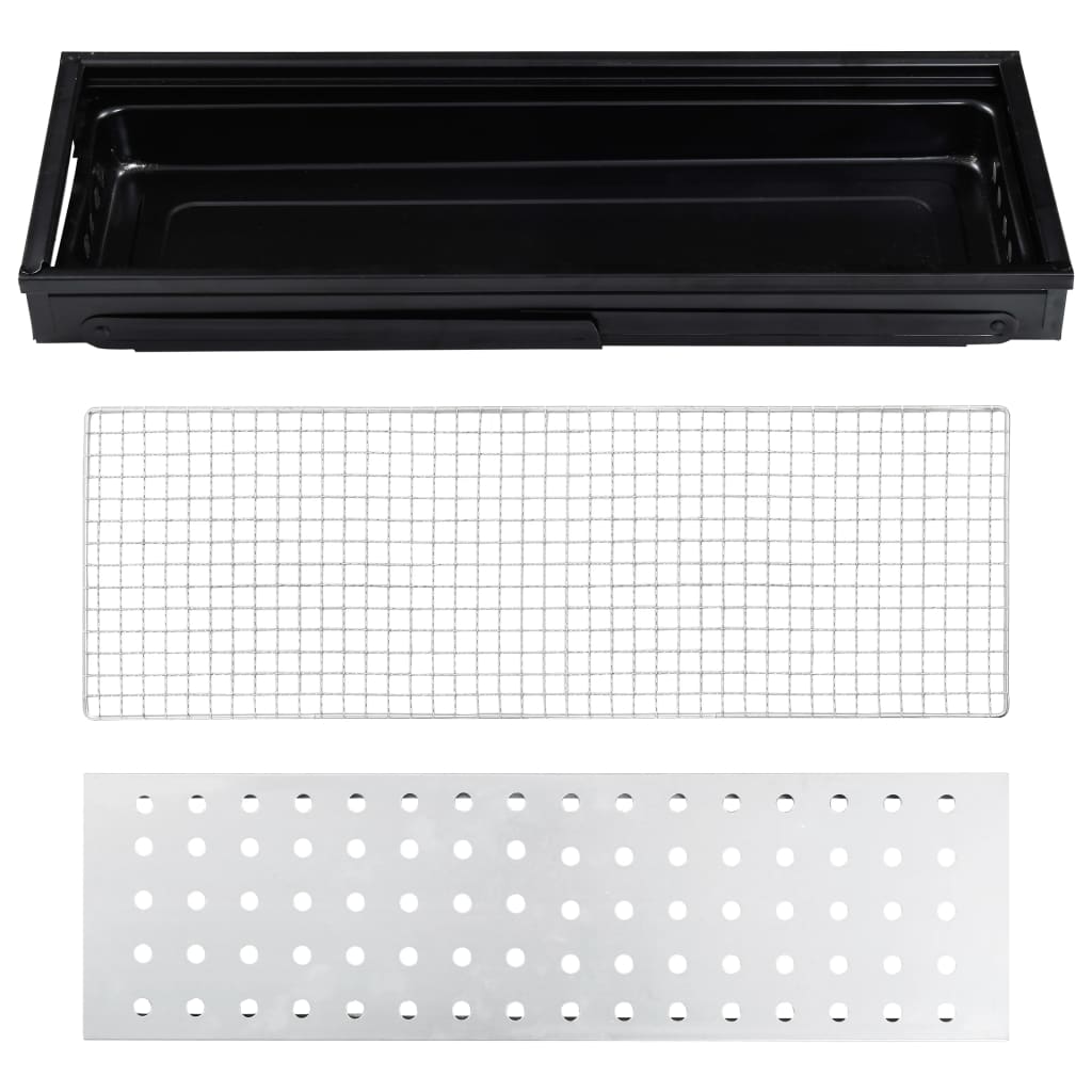 Grill de camping portable en acier 60×22,5×33 cm