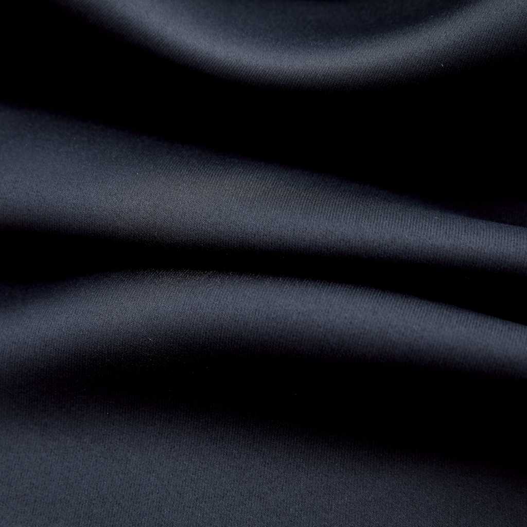 Verdunkelungsvorhänge mit Metallösen 2 Stk. Schwarz 140x245 cm