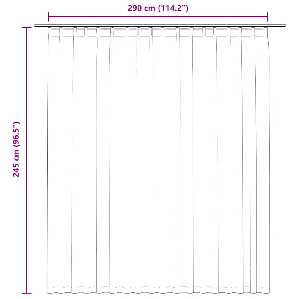 Verdunkelungsvorhang mit Haken Schwarz 290 x 245 cm
