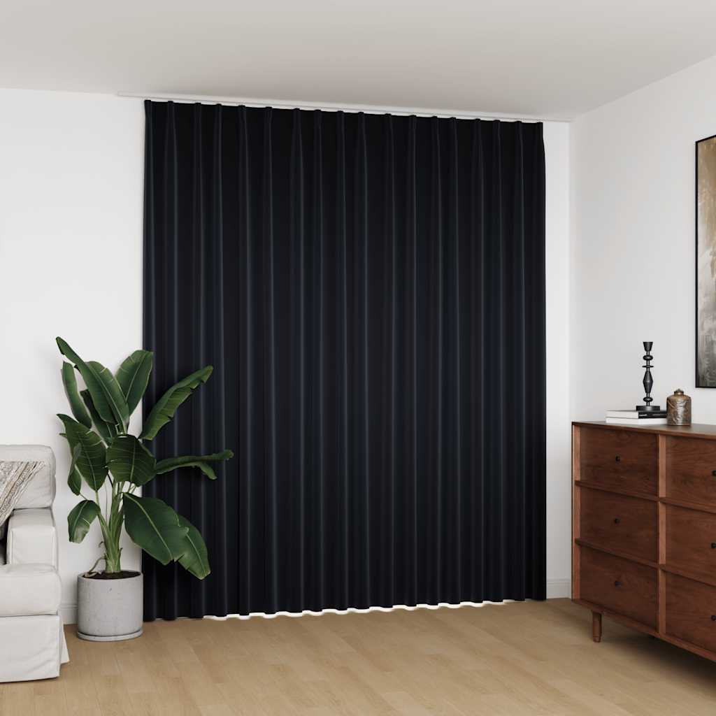 Verdunkelungsvorhang mit Haken Schwarz 290 x 245 cm