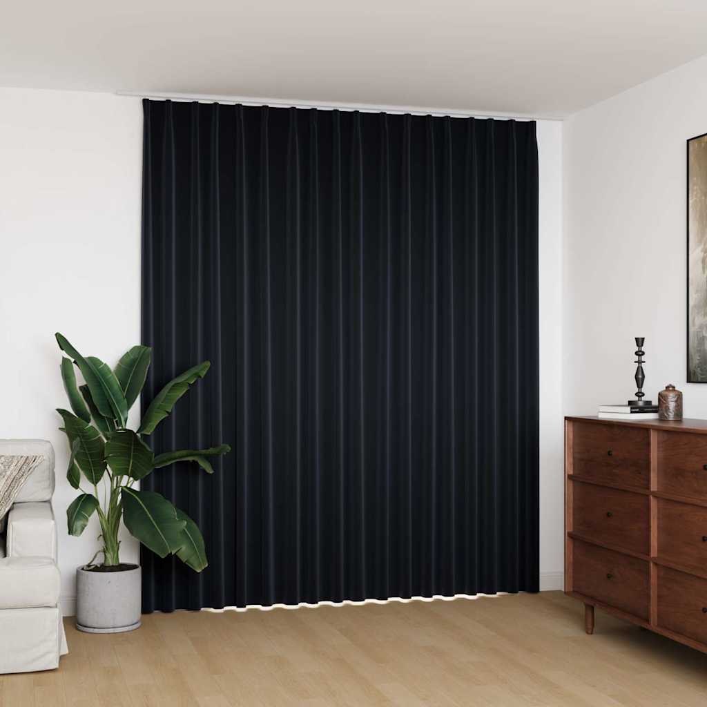 Verdunkelungsvorhang mit Haken Schwarz 290 x 245 cm