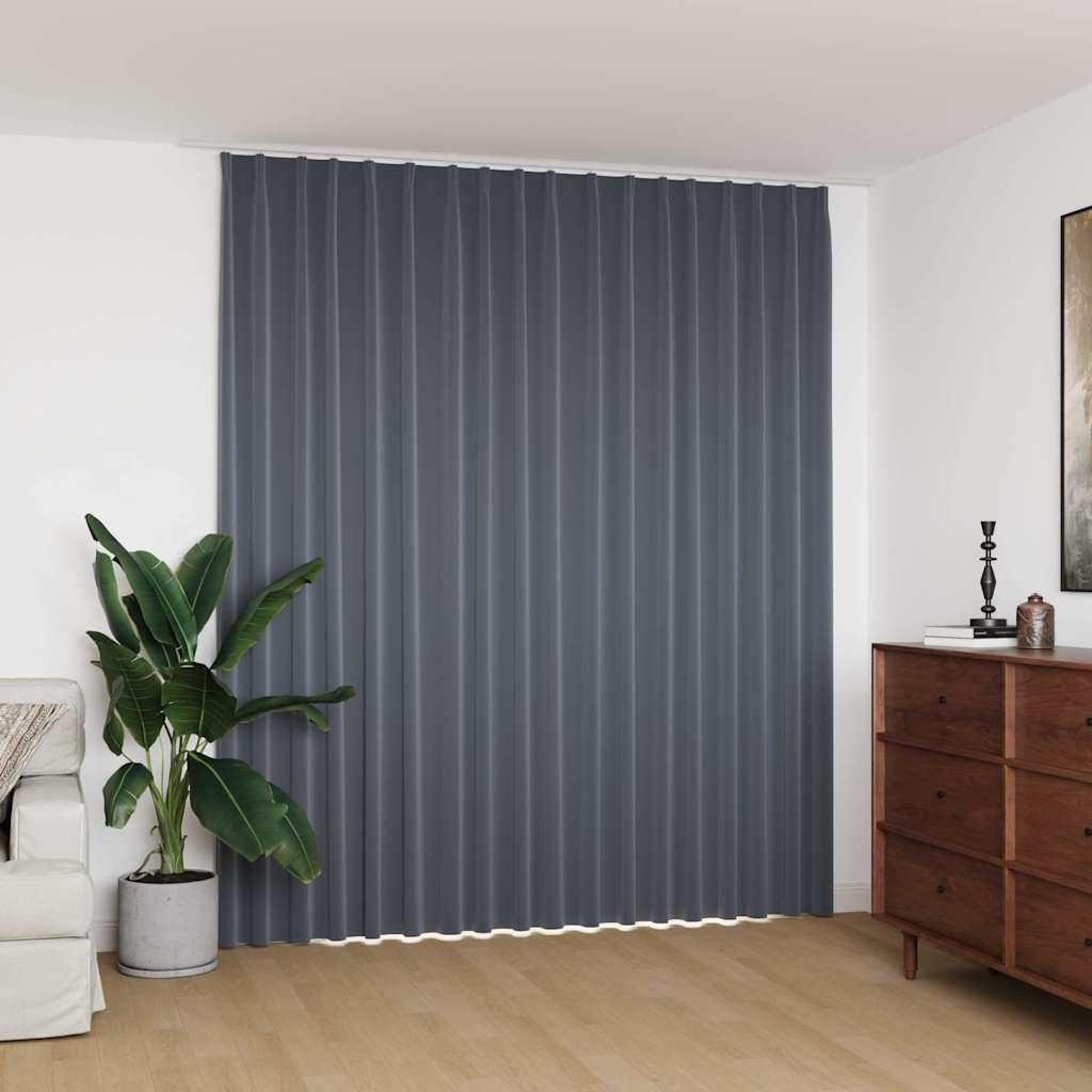 Verdunkelungsvorhang mit Haken Grau 290 x 245 cm