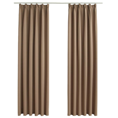 Verdunkelungsvorhänge mit Haken 2 Stk. Taupe 140x225cm