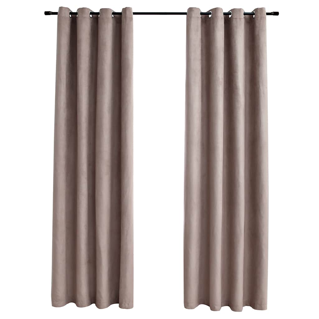 Verdunkelungsvorhänge mit Metallösen 2 Stk. Taupe 140x245 cm