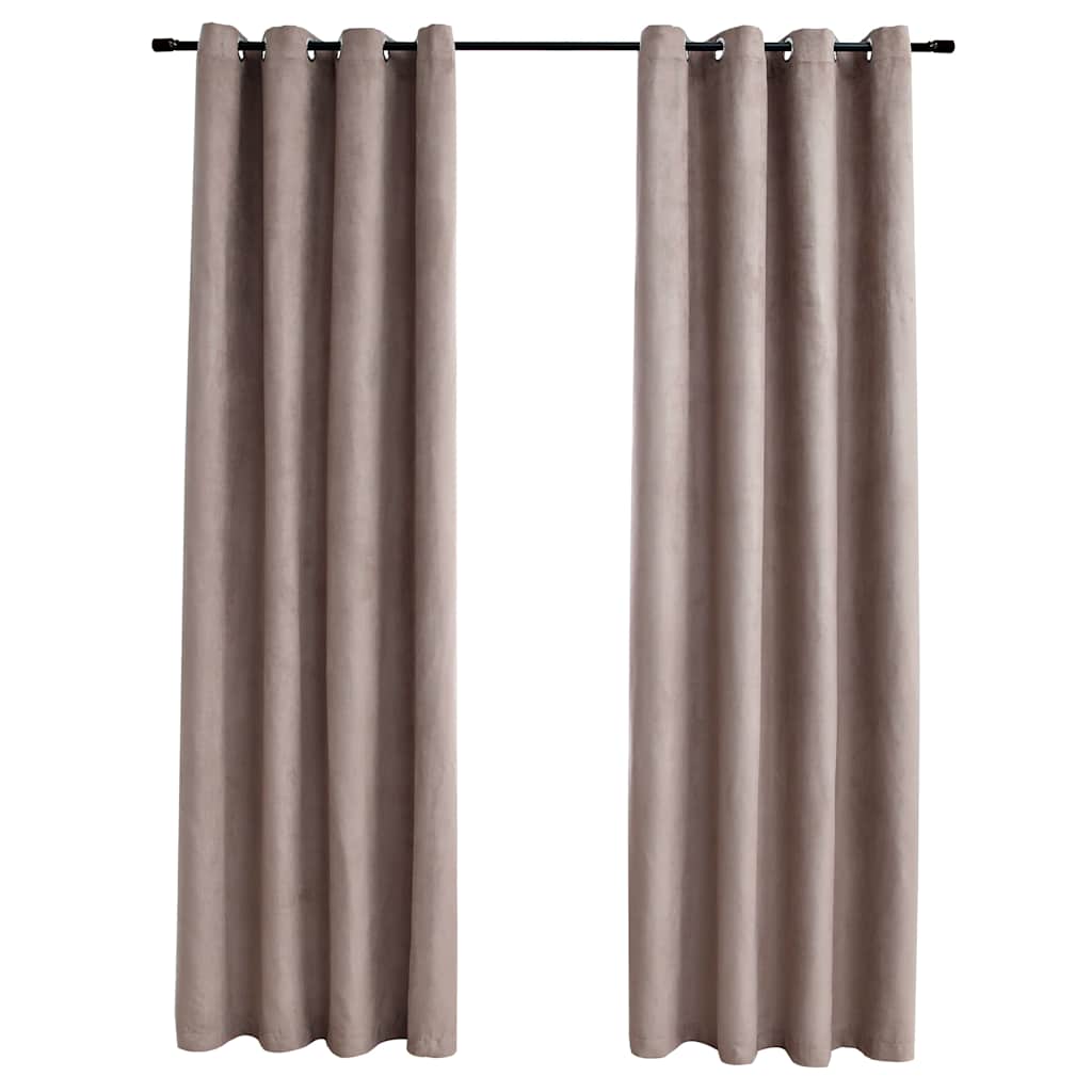 Verdunkelungsvorhänge mit Metallösen 2 Stk. Taupe 140x245 cm