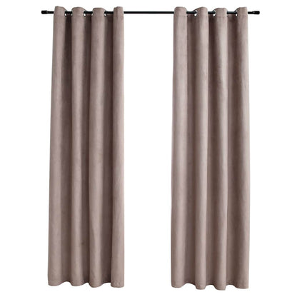 Verdunkelungsvorhänge mit Metallösen 2 Stk. Taupe 140x245 cm