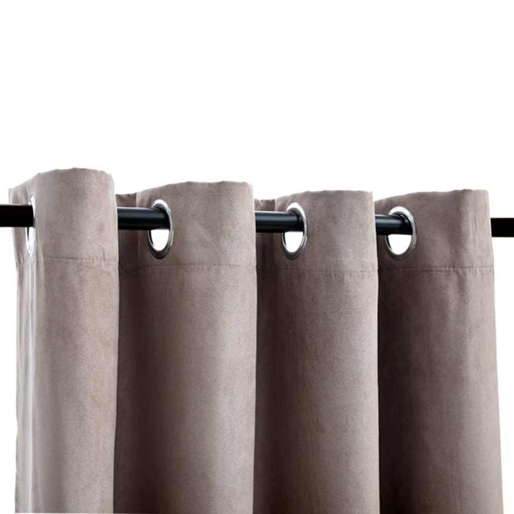Verdunkelungsvorhänge mit Metallösen 2 Stk. Taupe 140x245 cm