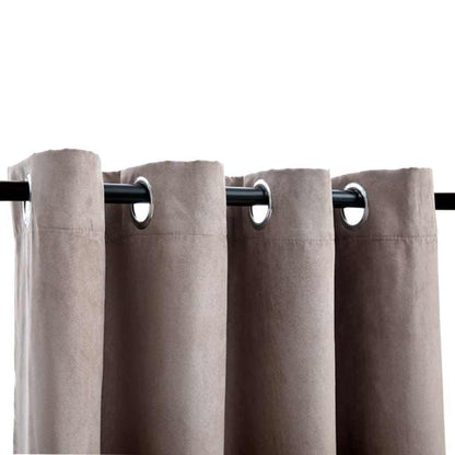 Verdunkelungsvorhänge mit Metallösen 2 Stk. Taupe 140x245 cm
