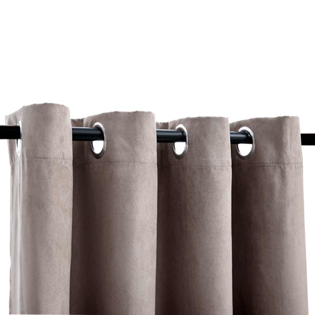Verdunkelungsvorhänge mit Metallösen 2 Stk. Taupe 140x245 cm