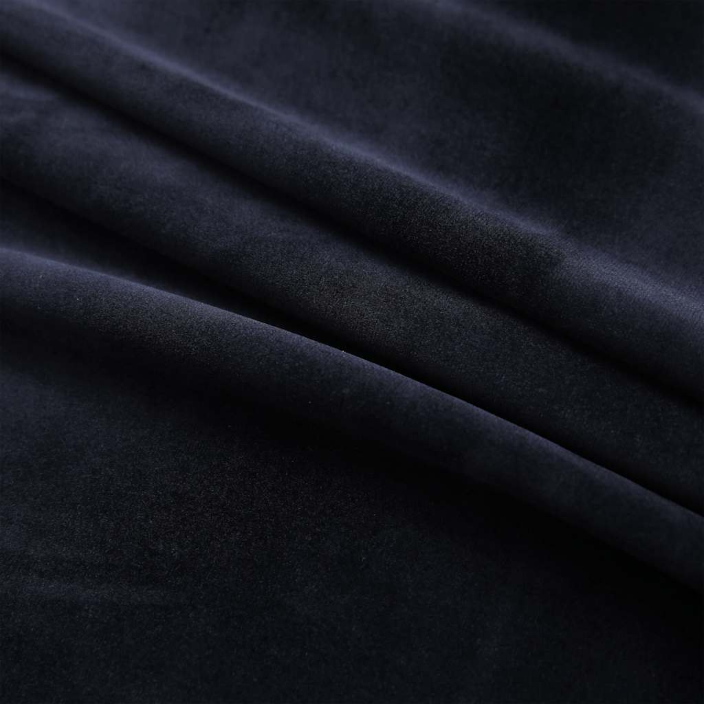 Verdunkelungsvorhänge mit Ösen 2 Stk. Samt Schwarz 140x245 cm