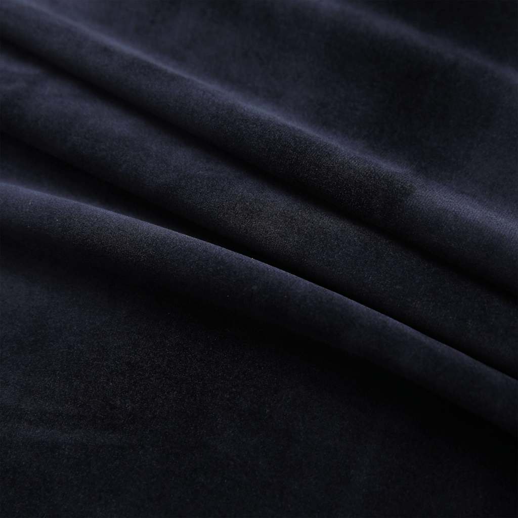 Verdunkelungsvorhänge mit Ösen 2 Stk. Samt Schwarz 140x245 cm
