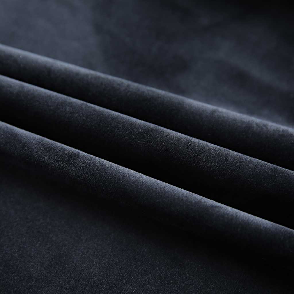 Verdunkelungsvorhänge mit Haken 2 Stk. Samt Schwarz 140x225 cm