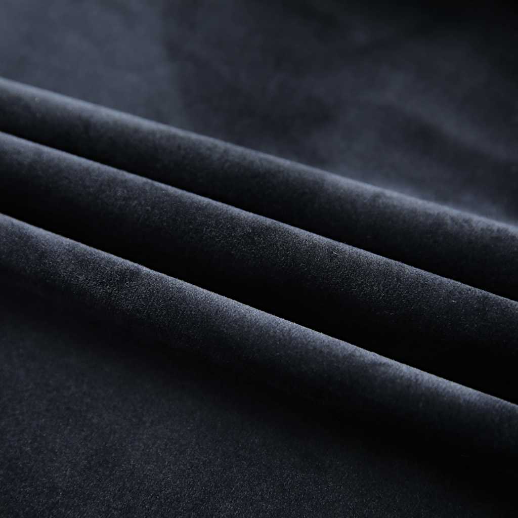 Verdunkelungsvorhänge mit Haken 2 Stk. Samt Schwarz 140x225 cm