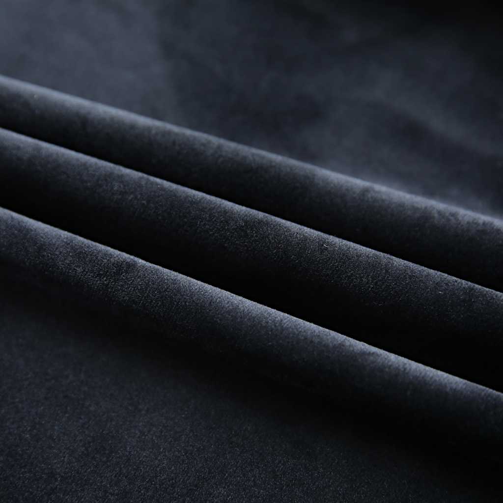 Verdunkelungsvorhänge mit Haken 2 Stk. Samt Schwarz 140x245 cm