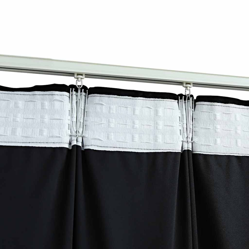 Verdunkelungsvorhänge mit Haken 2 Stk. Samt Schwarz 140x245 cm