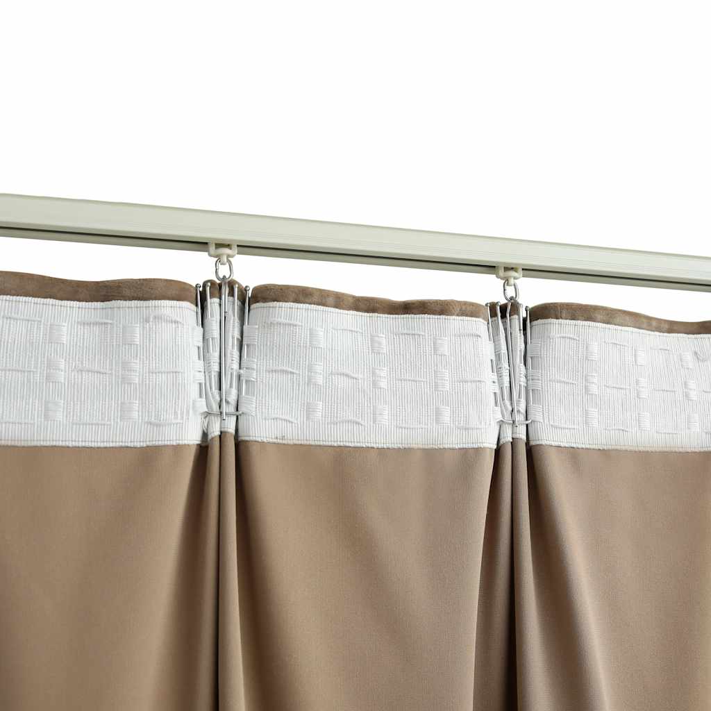 Verdunkelungsvorhang mit Haken Samt Beige 290 x 245 cm