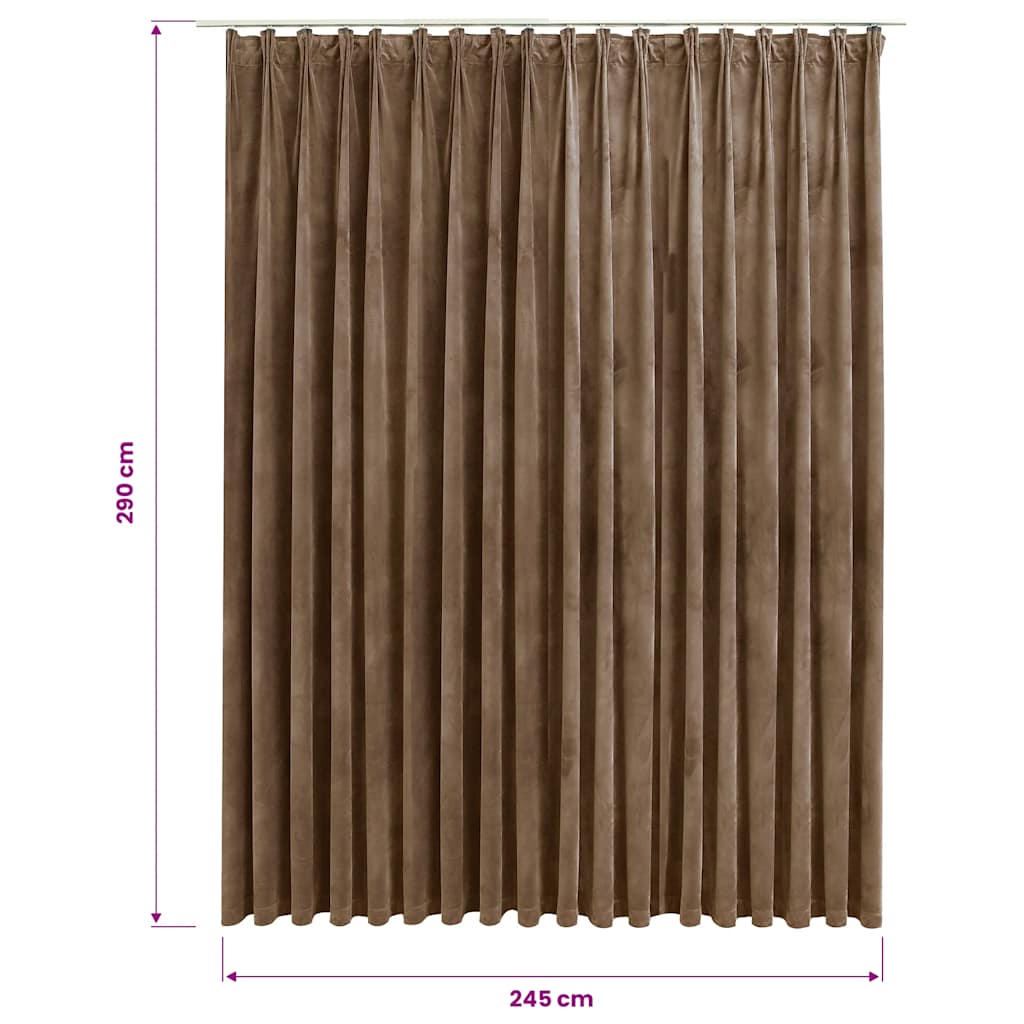 Verdunkelungsvorhang mit Haken Samt Beige 290 x 245 cm