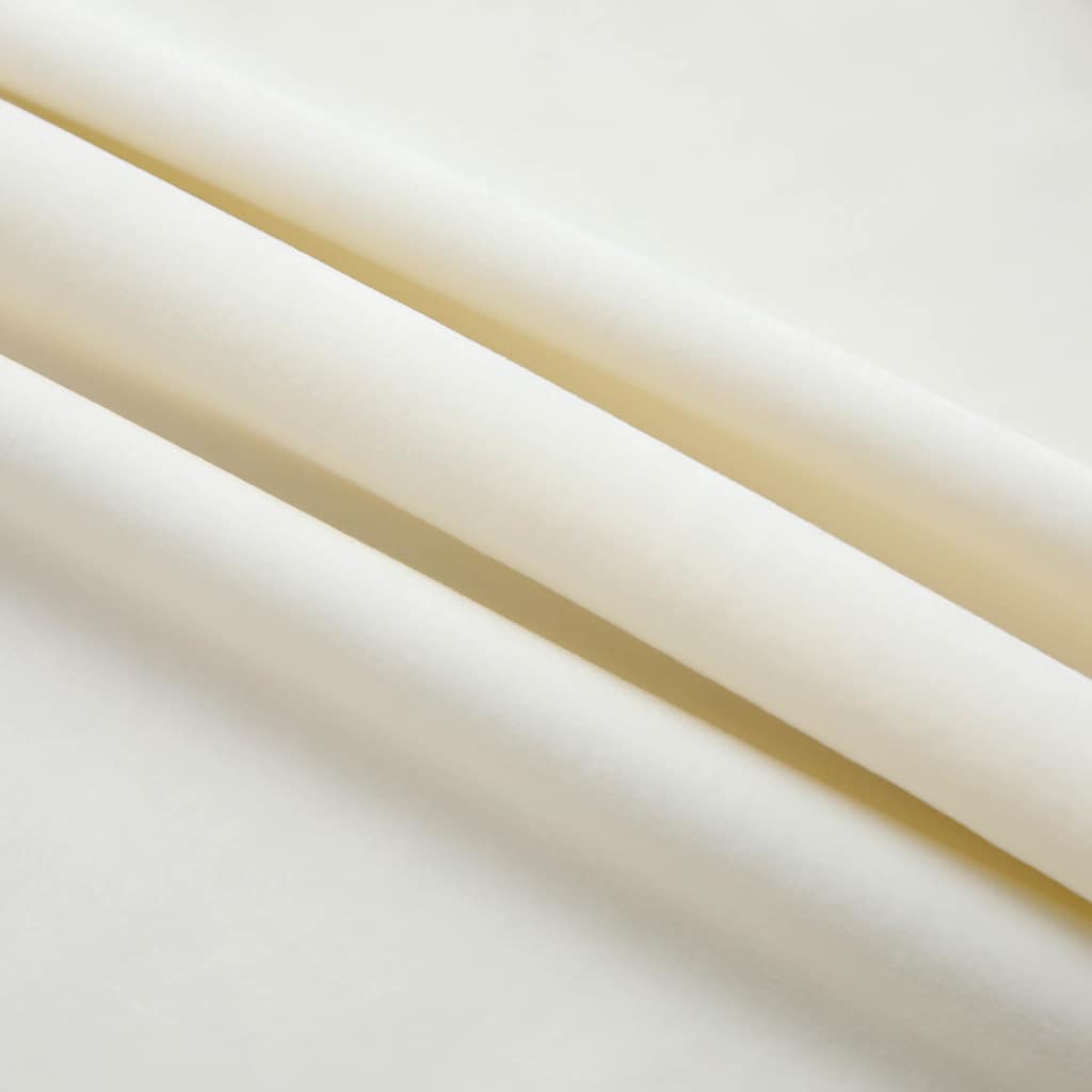 Verdunkelungsvorhänge mit Haken 2 Stk. Samt Creme 140x175cm