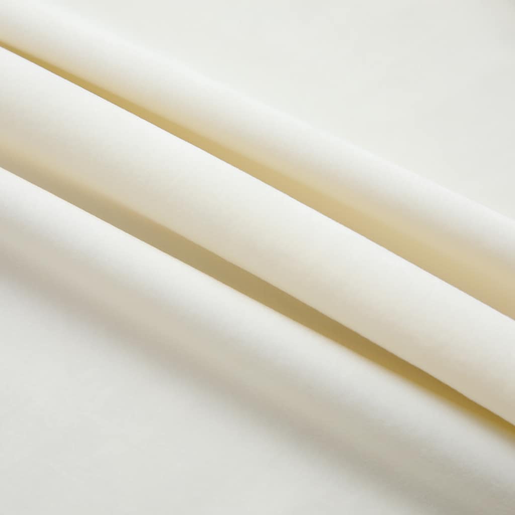 Verdunkelungsvorhänge mit Haken 2 Stk. Samt Creme 140x225cm