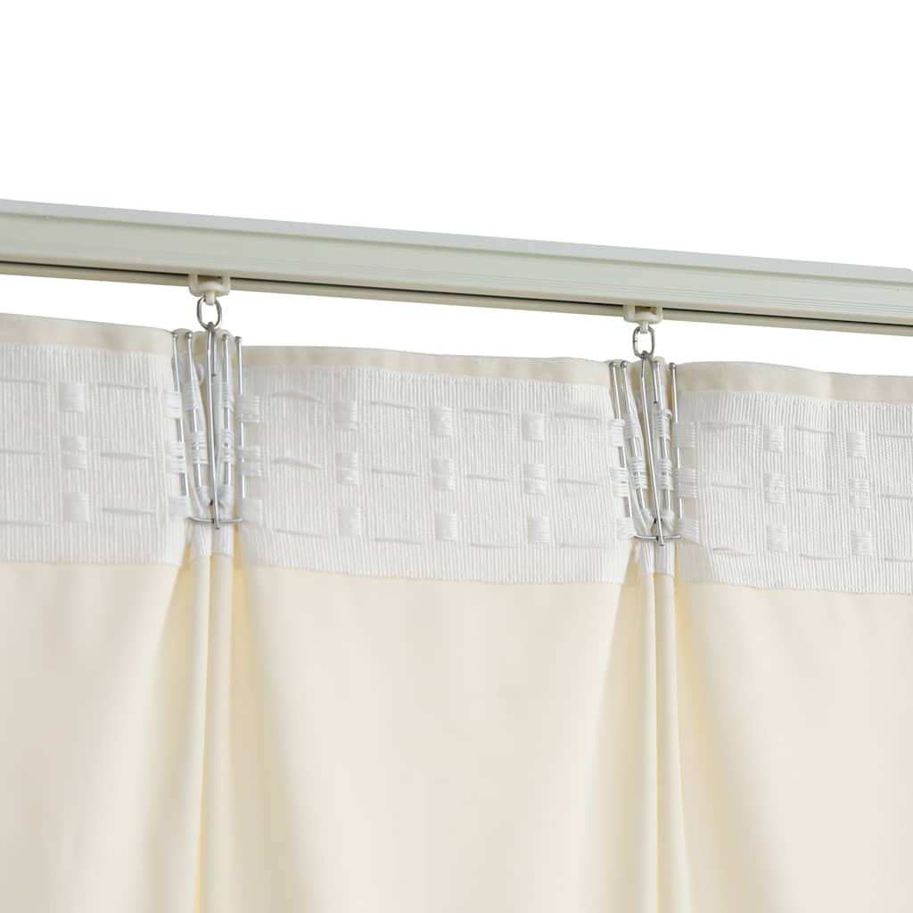 Verdunkelungsvorhänge mit Haken 2 Stk. Samt Creme 140x225cm