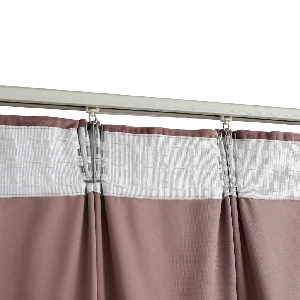 Verdunkelungsvorhänge Haken 2 Stk. Samt Antik-Rosa 140x225cm