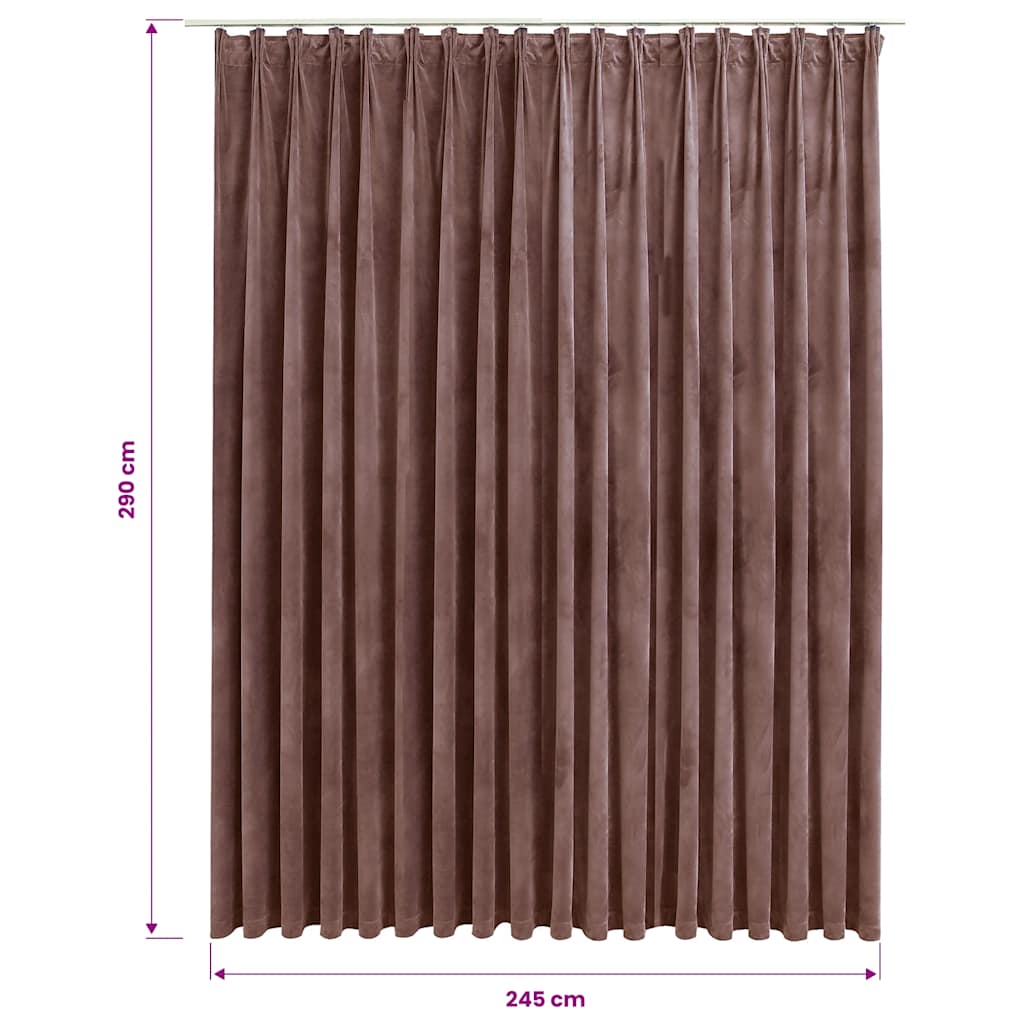 Verdunkelungsvorhang mit Haken Samt Antik-Rosa 290 x 245 cm