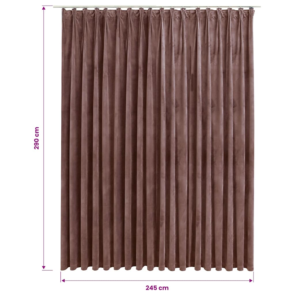 Verdunkelungsvorhang mit Haken Samt Antik-Rosa 290 x 245 cm