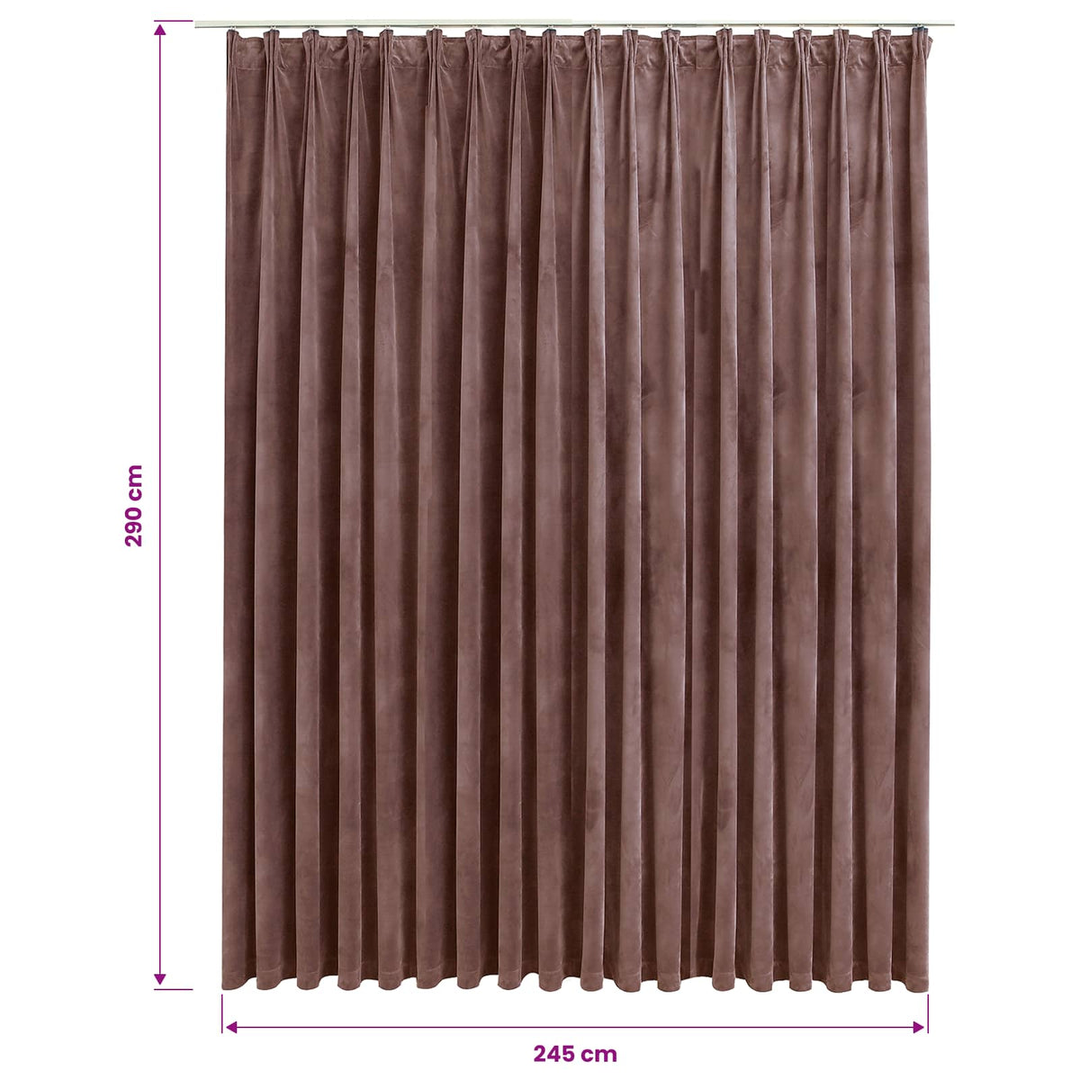 Verdunkelungsvorhang mit Haken Samt Antik-Rosa 290 x 245 cm