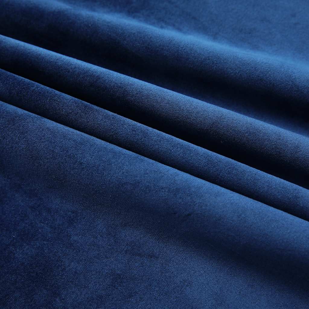 Verdunkelungsvorhang mit Haken Samt Dunkelblau 290 x 245 cm