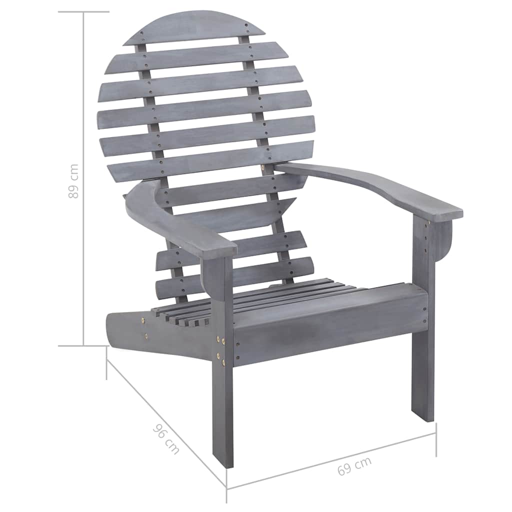 Adirondack-Stuhl Massivholz Akazie Grau