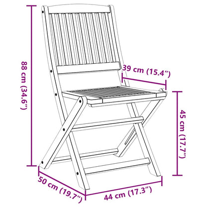 Klappstühle, 4 Stück, massives Akazienholz