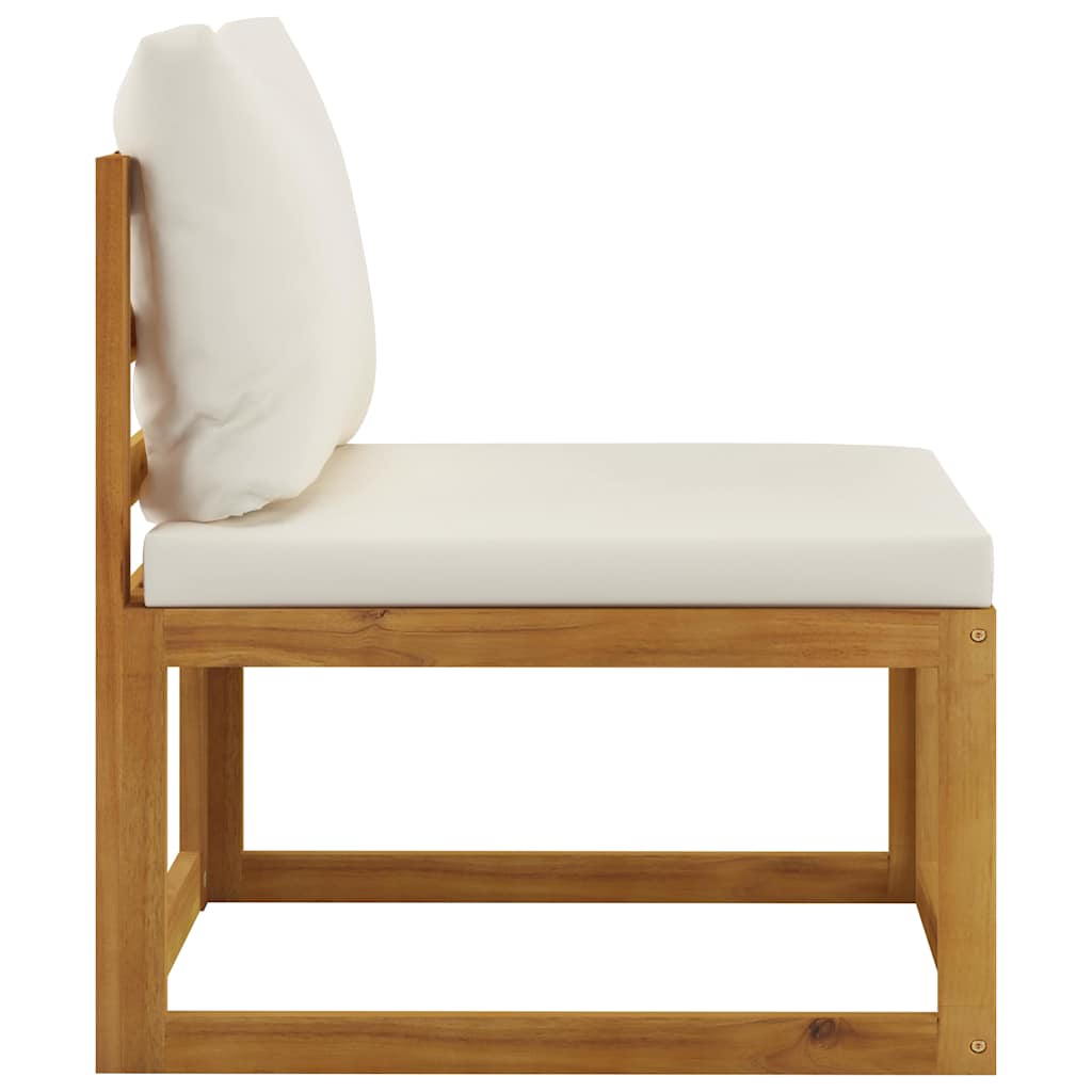 5-tlg. Garten-Lounge-Set mit Auflagen Massivholz Akazie