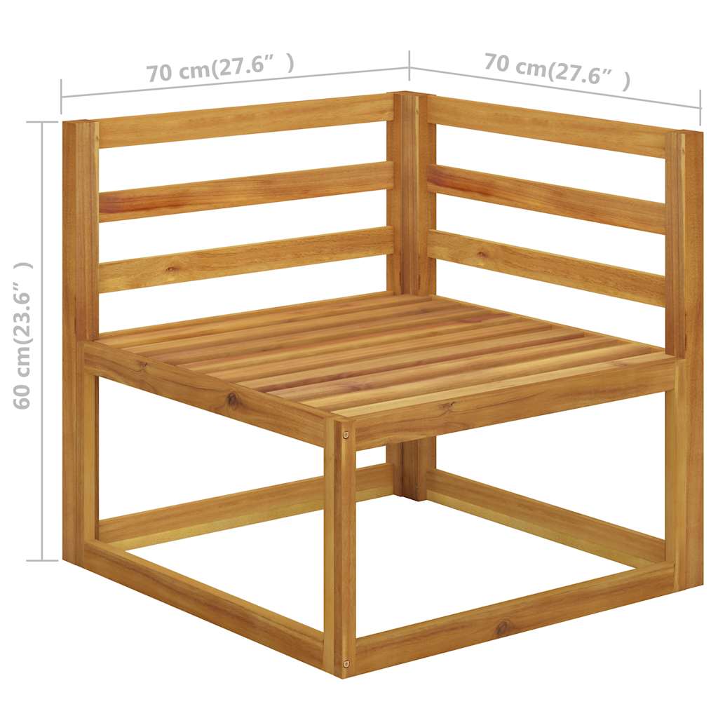 5-tlg. Garten-Lounge-Set mit Auflagen Massivholz Akazie