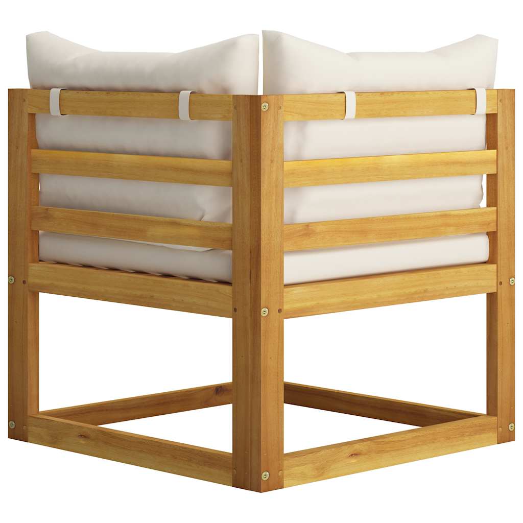 5-tlg. Garten-Lounge-Set mit Auflagen Massivholz Akazie