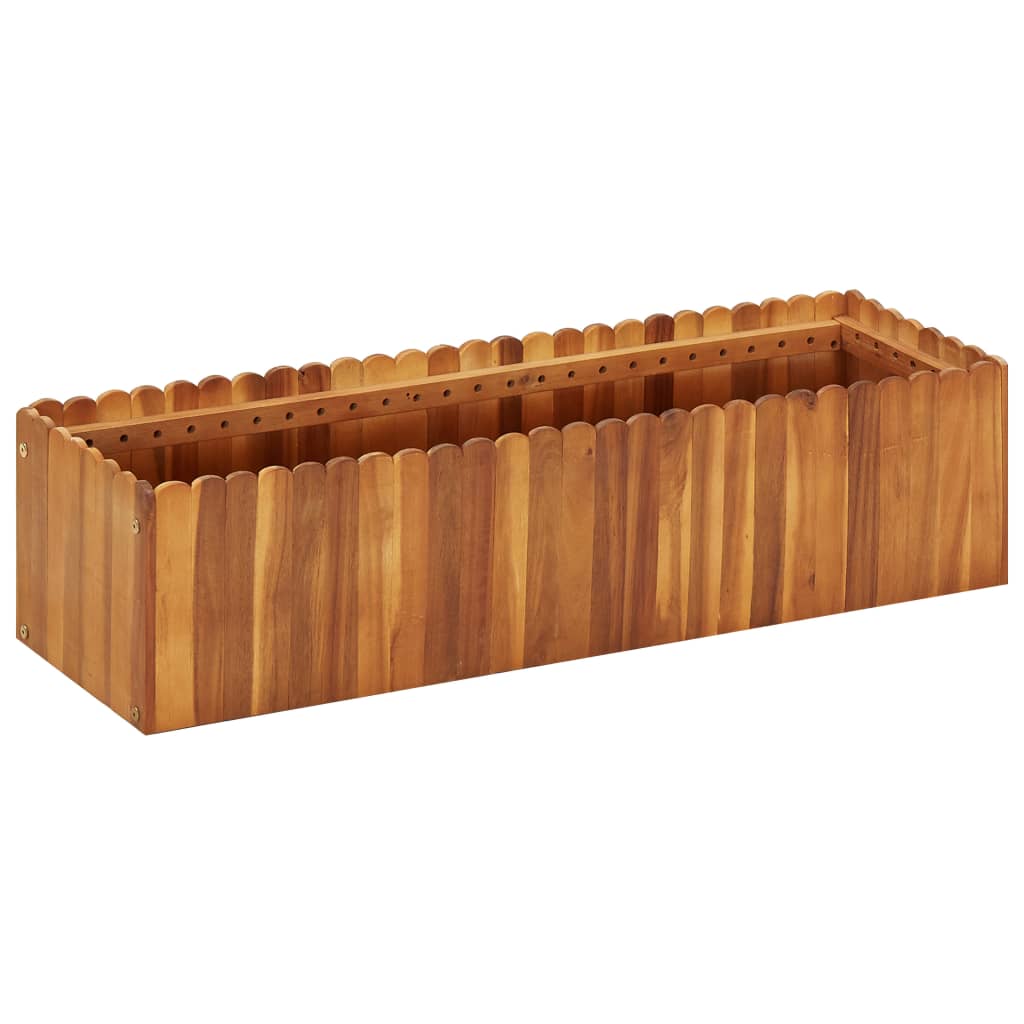 Plate-bande surélevée de jardin 100 x 30 x 25 cm en bois d'acacia massif