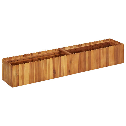 Plate-bande surélevée de jardin 150 x 30 x 25 cm en bois d'acacia massif