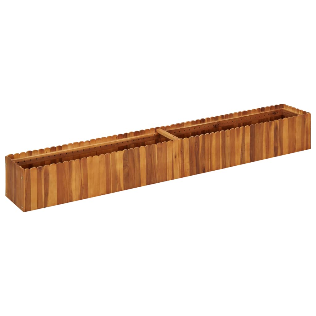 Plate-bande surélevée de jardin 200 x 30 x 25 cm en bois d'acacia massif