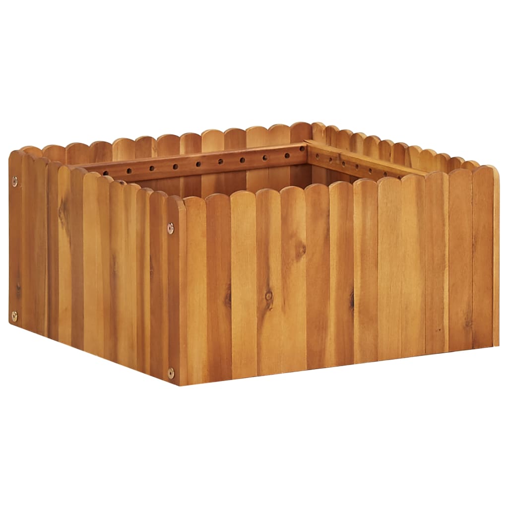 Plate-bande surélevée de jardin 50 x 50 x 25 cm en bois d'acacia massif