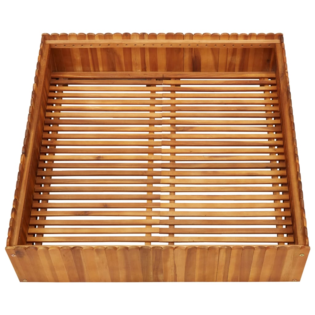 Plate-bande surélevée de jardin 100 x 100 x 25 cm en bois d'acacia massif