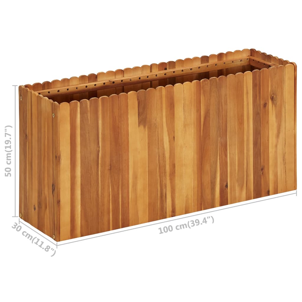 Garten-Hochbeet 100 x 30 x 50 cm Massivholz Akazie
