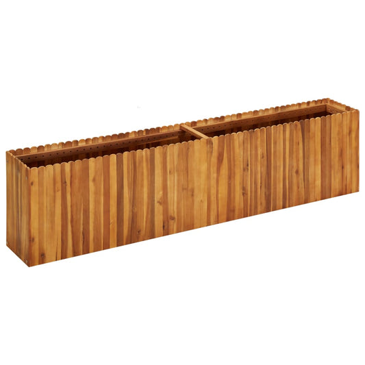 Garden raised bed 200 x 30 x 50 cm solid acacia wood