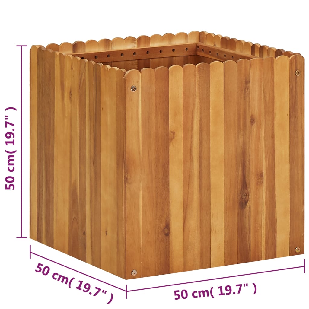 Garden raised bed 50 x 50 x 50 cm solid acacia wood