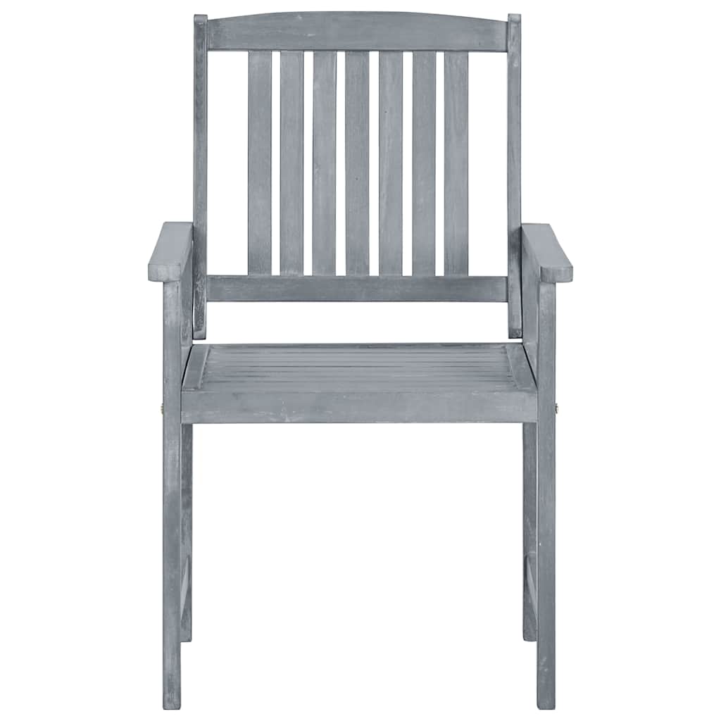 Gartenstühle 2 Stk. Grau Massivholz Akazie