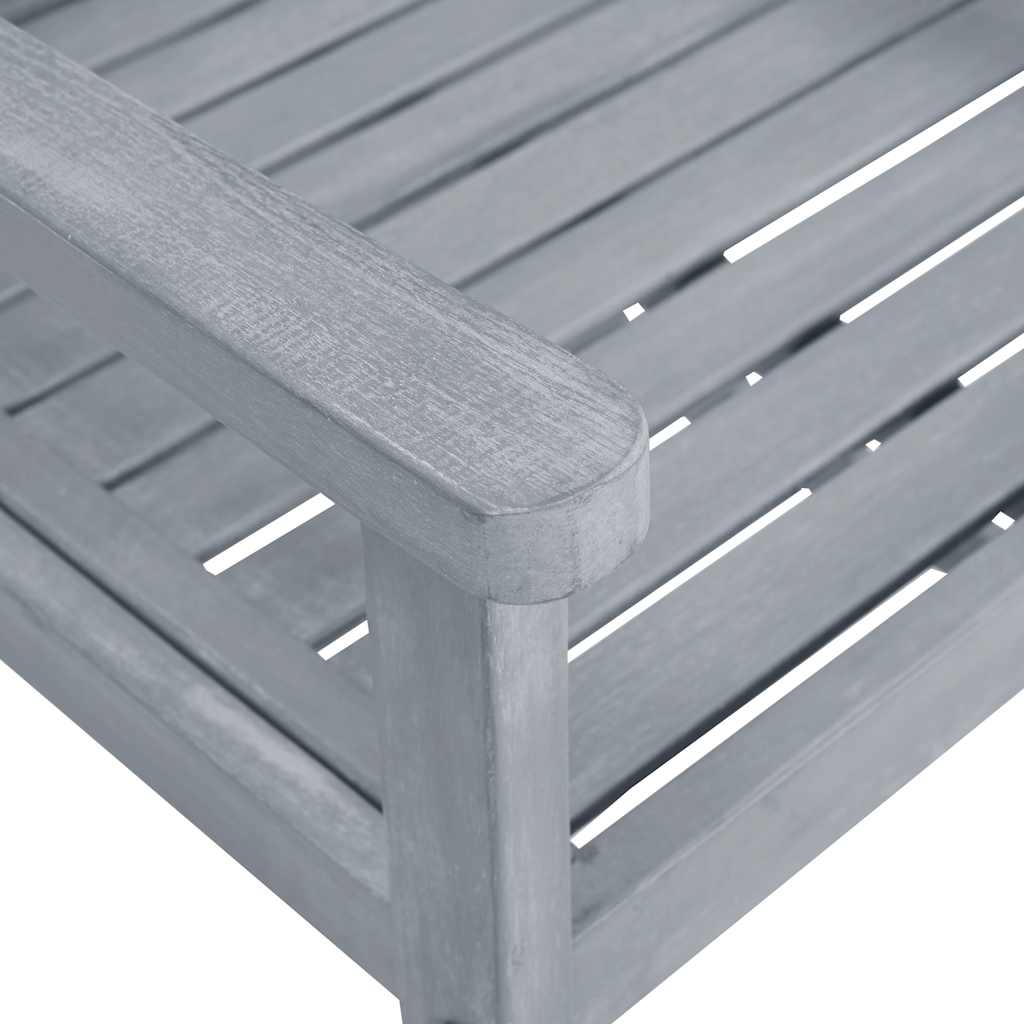 Gartenstühle 2 Stk. Grau Massivholz Akazie
