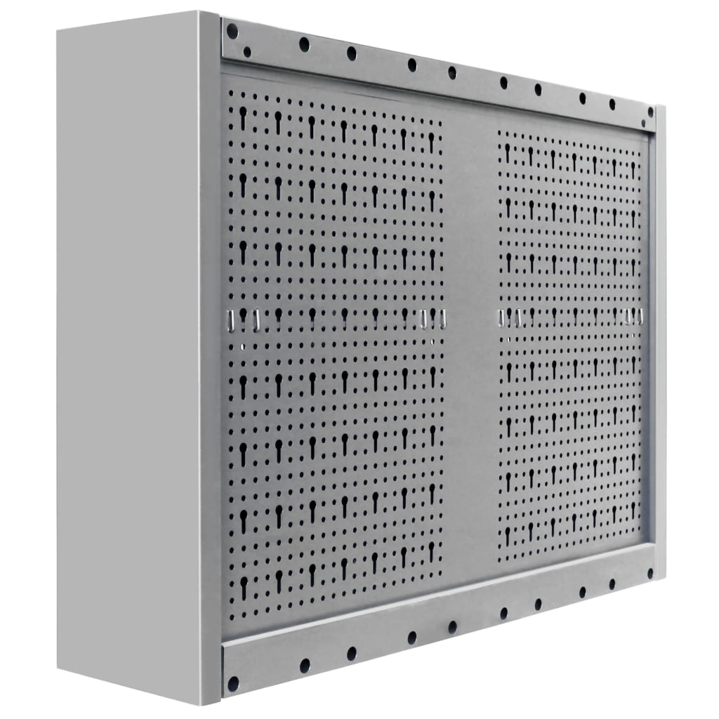 Wall-mounted tool cabinet, industrial style, metal, grey and black