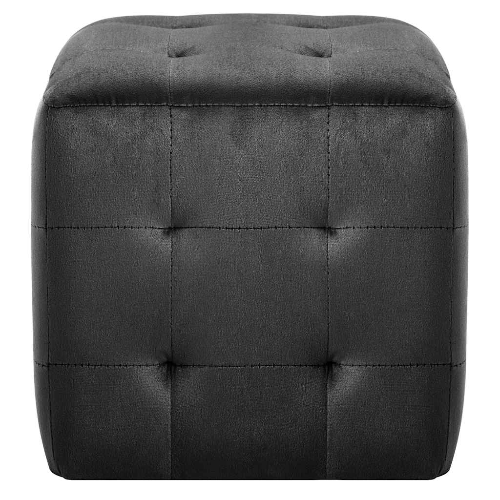 Pouf 2 Stk. Schwarz 30x30x30 cm Samtstoff