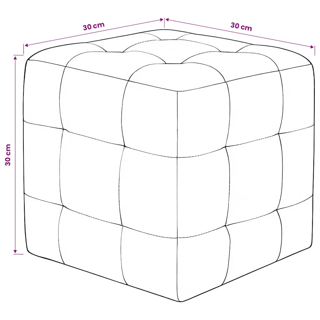 Pouf 2 Stk. Schwarz 30x30x30 cm Samtstoff