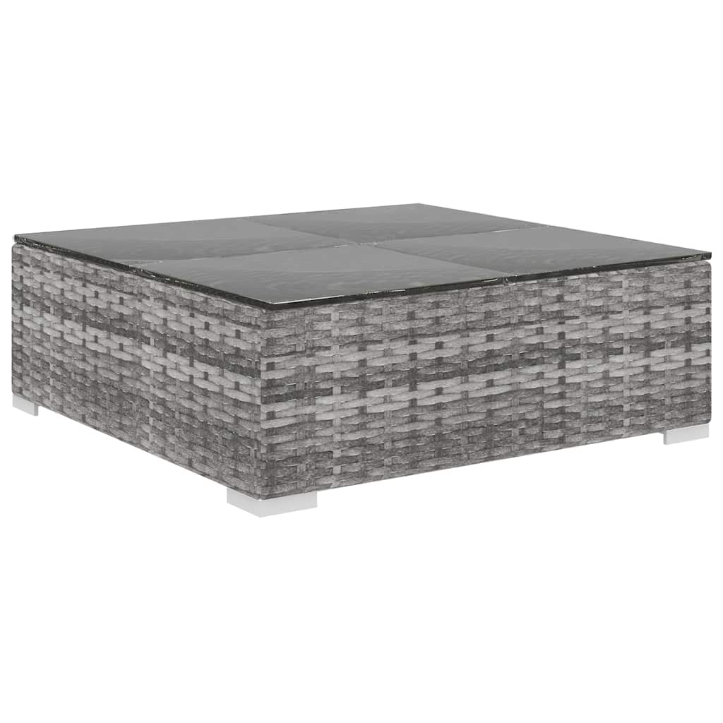 4-tlg. Garten-Lounge-Set mit Auflagen Poly Rattan Grau
