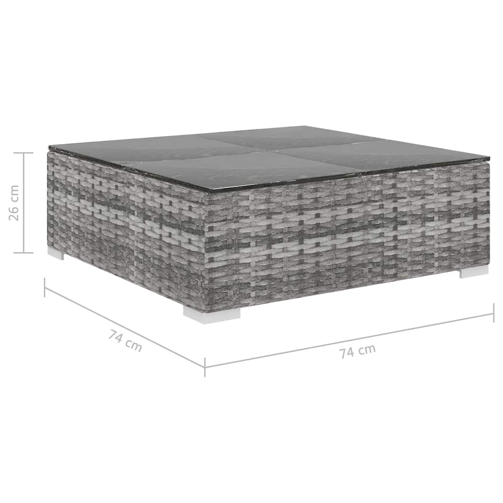4-tlg. Garten-Lounge-Set mit Auflagen Poly Rattan Grau