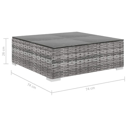 4-tlg. Garten-Lounge-Set mit Auflagen Poly Rattan Grau